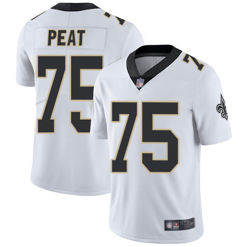 Men New Orleans Saints Limited White Andrus Peat Road Jersey NFL Football 75 Vapor Untouchable Jersey